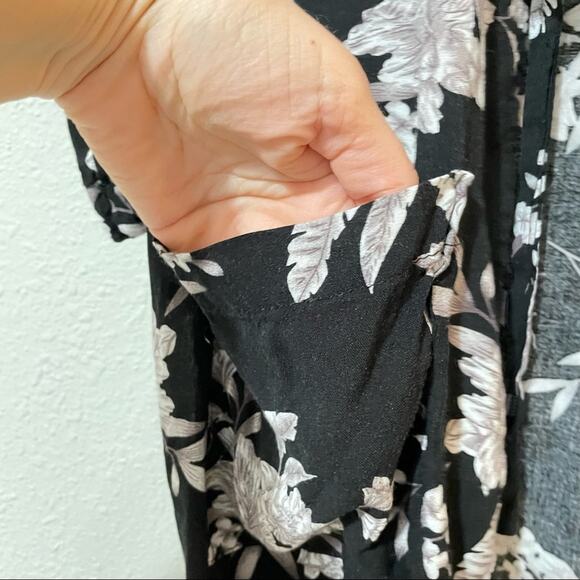 Spiritual Gangster Black Floral Kimono Cardigan Duster Womens OS Boho Festival - Picture 2 of 8